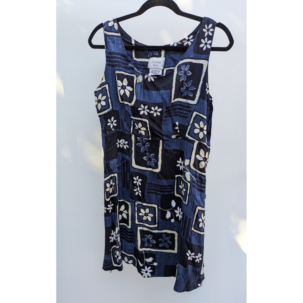 Jasmine Rose Floral Blue  Dress/Sz M Vintage Dress NWOT